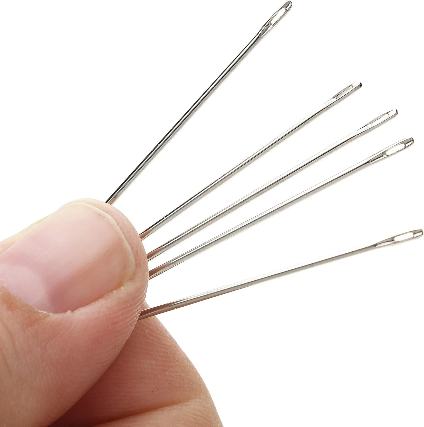 سوزن های زین سازی جان جیمز، سایز 002، طول 54 میلی متر و قطر 1.02 میلی متر، بسته 25 عددی، بزرگ، نوک گرد، مناسب برای تمام کارهای دستی چرمی و تعمیرات زین/لگام