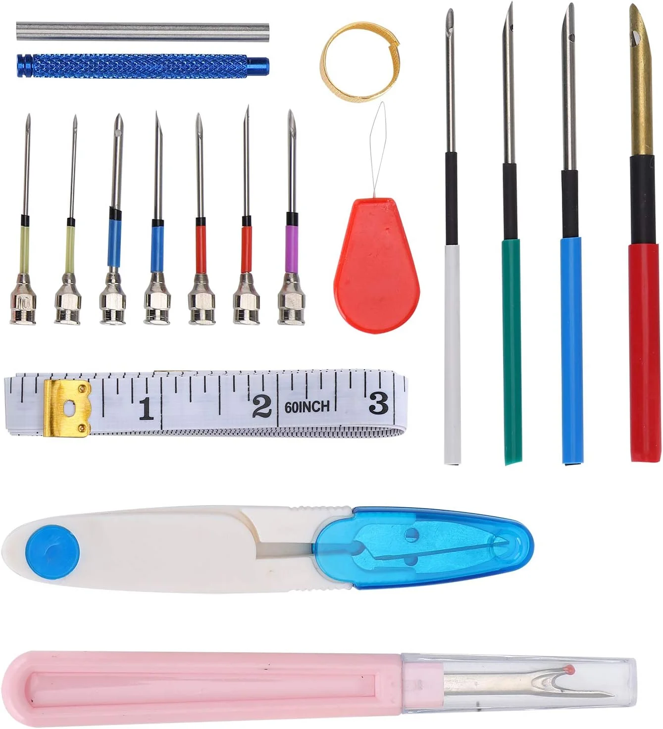 ست قلم گلدوزی حرفه ای RIZGHWOY برای کارهای دستی DIY، ابزار بافتنی سوزنی بادوام برای خیاطی، لوازم جانبی بافندگی برای لباس و دکوراسیون منزل