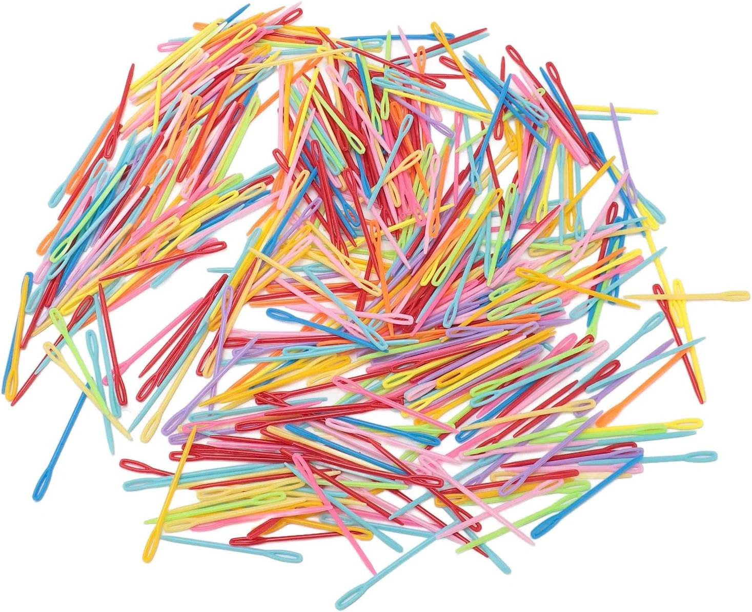 سوزن های خیاطی پلاستیکی چشم بزرگ RIZGHWOY، بادوام و چند منظوره، سوزن های گلدوزی بافتنی برای صنایع دستی خیاطی، 1000 عدد رنگارنگ، مناسب برای مصارف خانگی