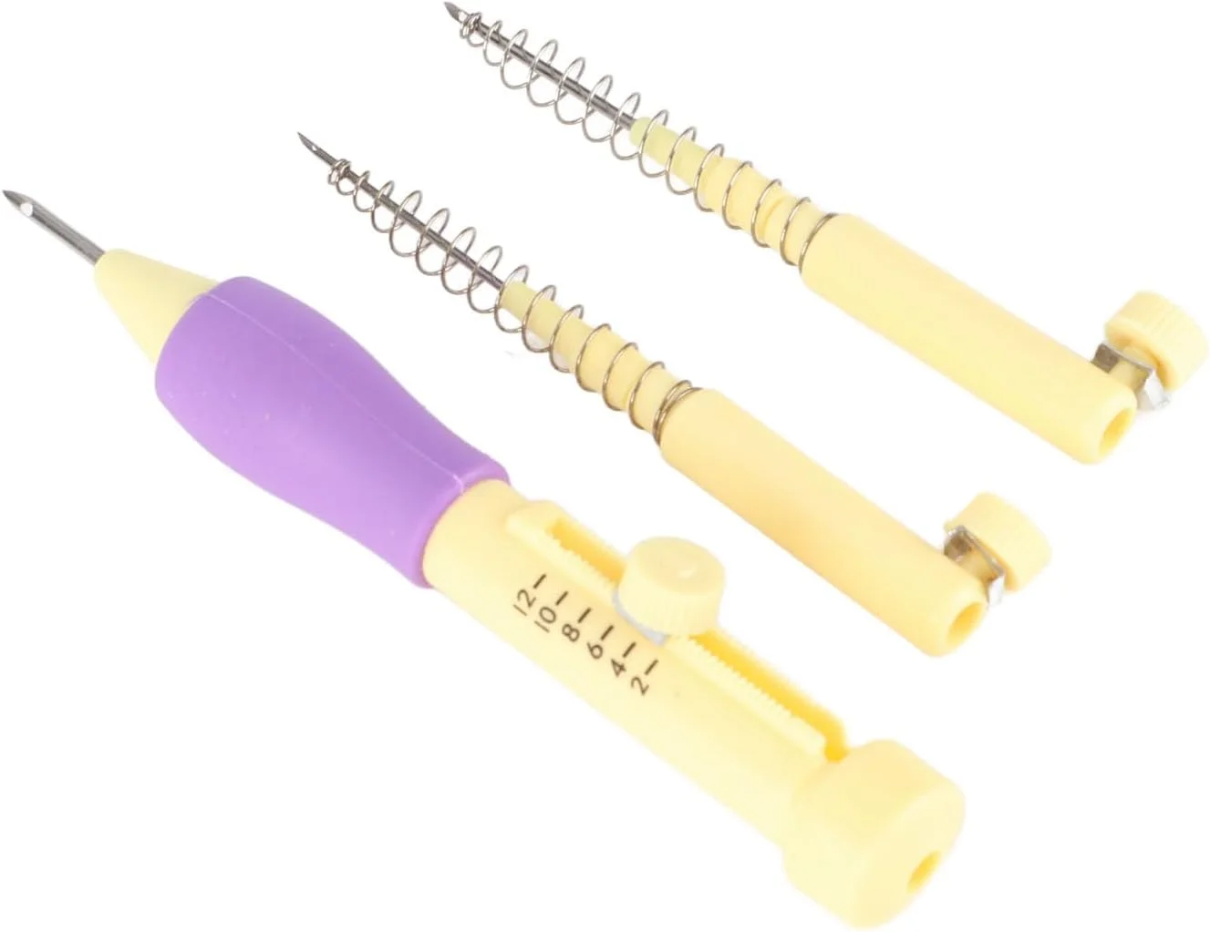 ست سوزن پانچ روسی Poke Poke، سوزن پانچ گلدوزی با سر سوزن قابل تعویض، قلم گلدوزی برای گلدوزی و خیاطی DIY، کیفیت عالی، چند رنگ (گرادیان زرد و بنفش)