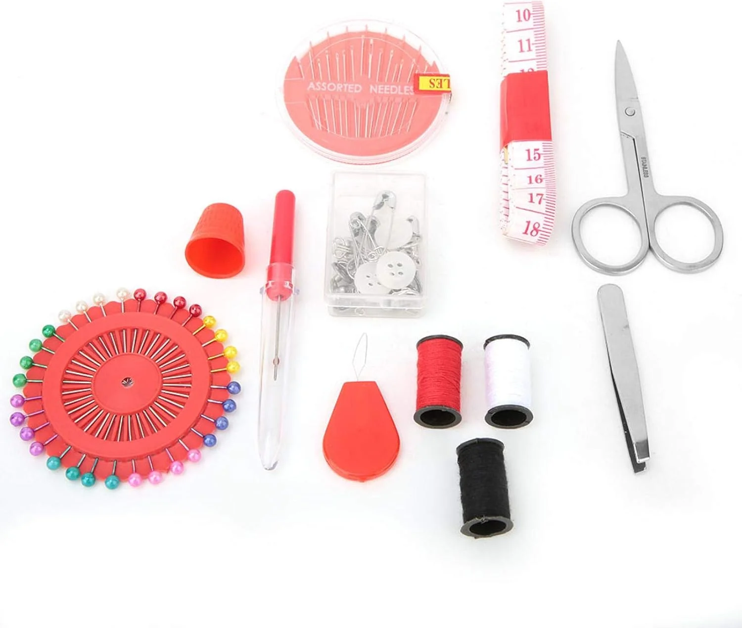 جعبه خیاطی فشرده Raitron، سوزن دوزی، جعبه حلبی، سوزن های متنوع، مناسب برای مسافرت، ابزار DIY خانگی، ابزار صنایع دستی سوزنی (رنگ: پیش فرض)