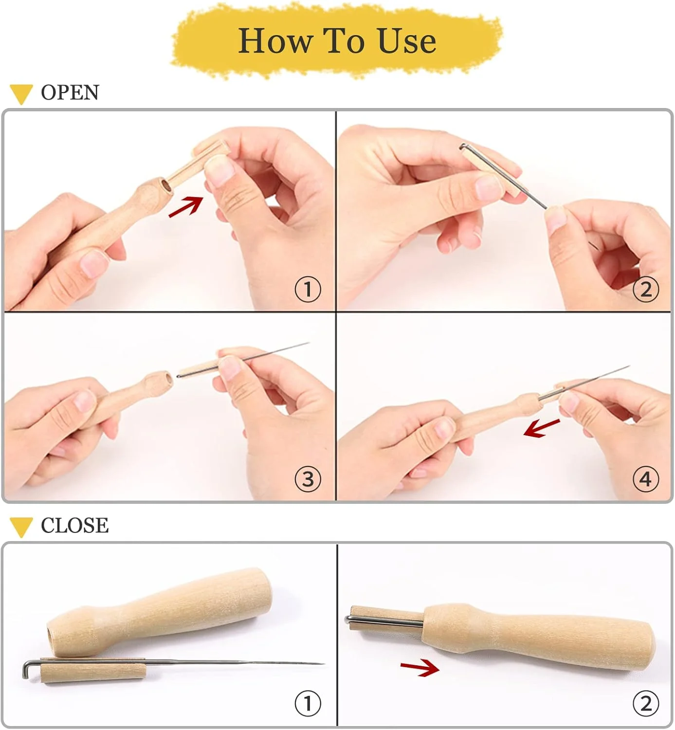 مجموعه سوزن نمد دوزی Redamancy، 35 تکه، 3 سایز، سوزن های نمد دوزی با دسته چوبی نمدی و 1 بطری شفاف، کیت استارتر نمد دوزی، ابزار پانچ بخیه نمدی مبتدی