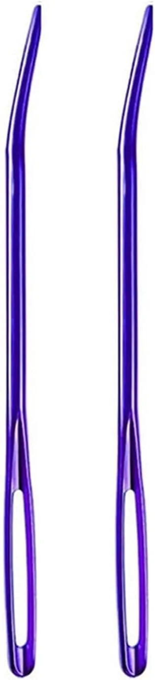 سوزن چشم بزرگ RALIYATX، مجموعه سوزن خیاطی، سوزن چشم درشت، سوزن گلدوزی، سوزن خمیده، نخ، سوزن رفو برای پشم، خیاطی، بافندگی، قلاب بافی - بنفش