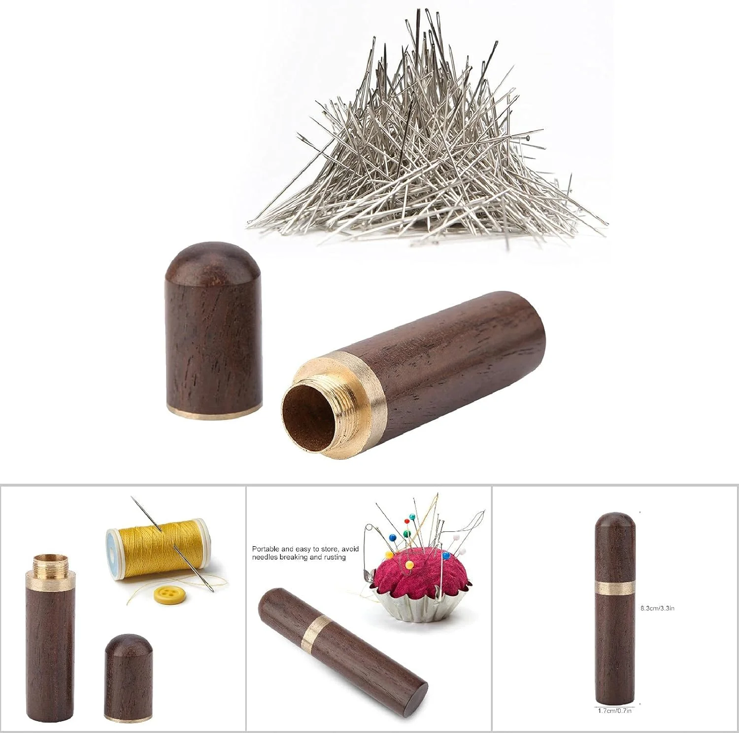 سوزن های لحاف دوزی دستی، جعبه نگهداری سوزن های چوبی، نگهدارنده ایمنی سوزن های خیاطی، جعبه سازمان دهنده برای صنایع دستی DIY (قهوه ای تیره) سوزن های لحاف دوزی دستی، جعبه نگهداری سوزن های چوبی، نگهدارنده ایمنی سوزن های خیاطی، جعبه سازمان دهنده برای صنایع دستی DIY (قهوه ای تیره)