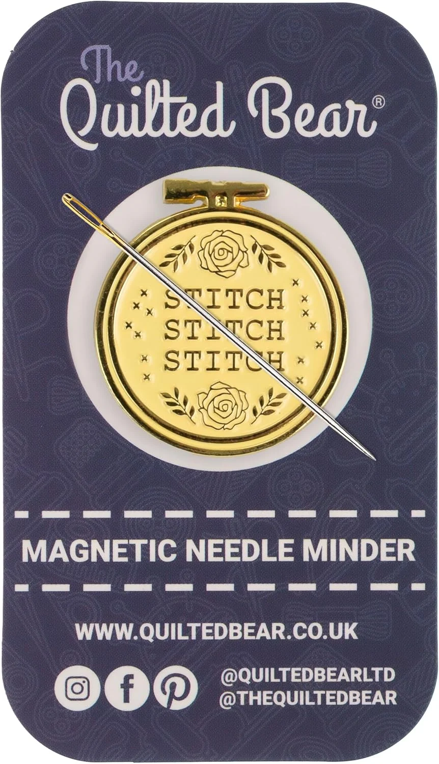 نگهدارنده سوزن خرس لحافی - نگهدارنده سوزن مغناطیسی میناکاری شده برای سوزن های خیاطی، سوزن های گلدوزی، سوزن های کوک - کوک متقاطع
