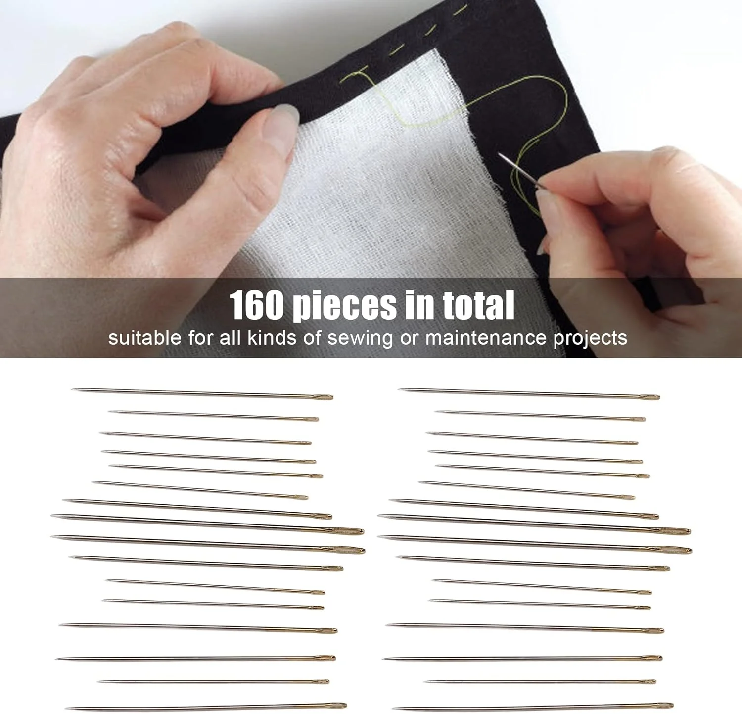 XBAILAZ 10 ست سوزن خیاطی دستی، سوزن های لحاف دوزی دستی سوزن های نوک جهانی برای تکمیل پروژه های قلاب بافی پارچه چرمی مبلمان XBAILAZ 10 ست سوزن خیاطی دستی، سوزن های لحاف دوزی دستی سوزن های نوک جهانی برای تکمیل پروژه های قلاب بافی پارچه چرمی مبلمان