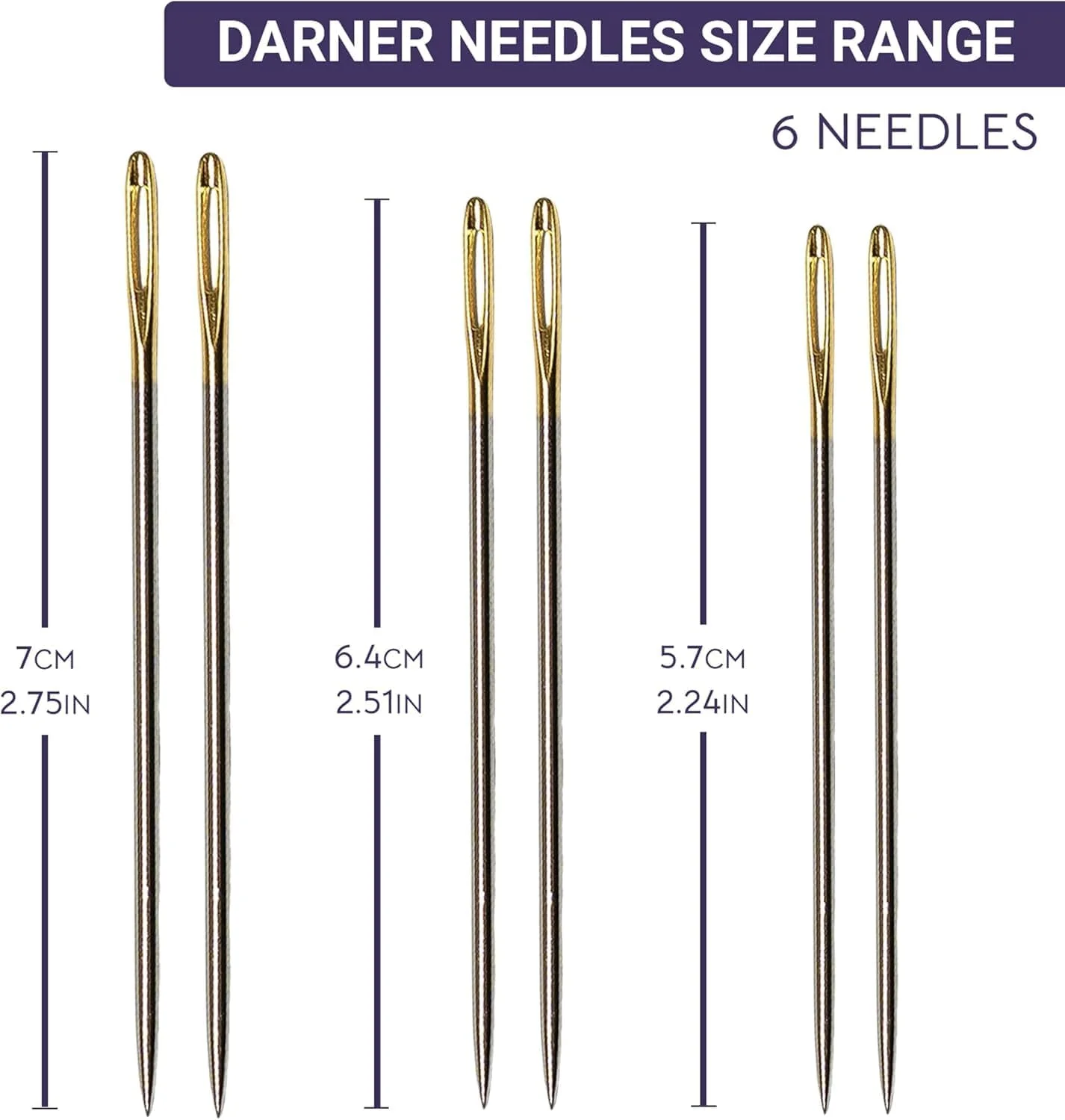 قارچ رفو و سوزن رفو The Quilted Bear - قارچ رفو چوبی صاف با سوزن های رفو چشم بزرگ برای پشم در جعبه چوبی حکاکی شده ممتاز (سایزهای 3/2/1)