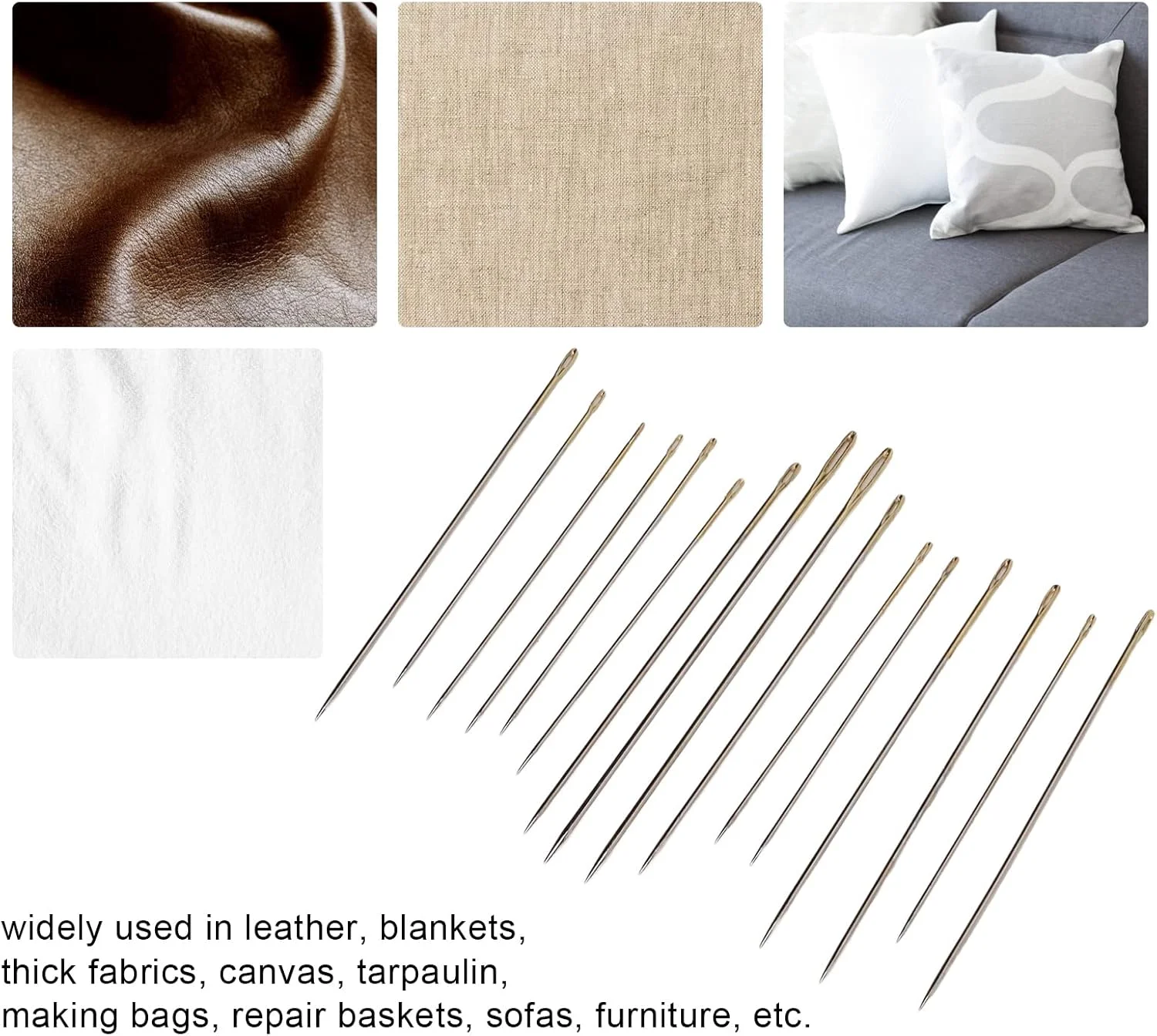 XBAILAZ 10 ست سوزن خیاطی دستی، سوزن های لحاف دوزی دستی سوزن های نوک جهانی برای تکمیل پروژه های قلاب بافی پارچه چرمی مبلمان XBAILAZ 10 ست سوزن خیاطی دستی، سوزن های لحاف دوزی دستی سوزن های نوک جهانی برای تکمیل پروژه های قلاب بافی پارچه چرمی مبلمان