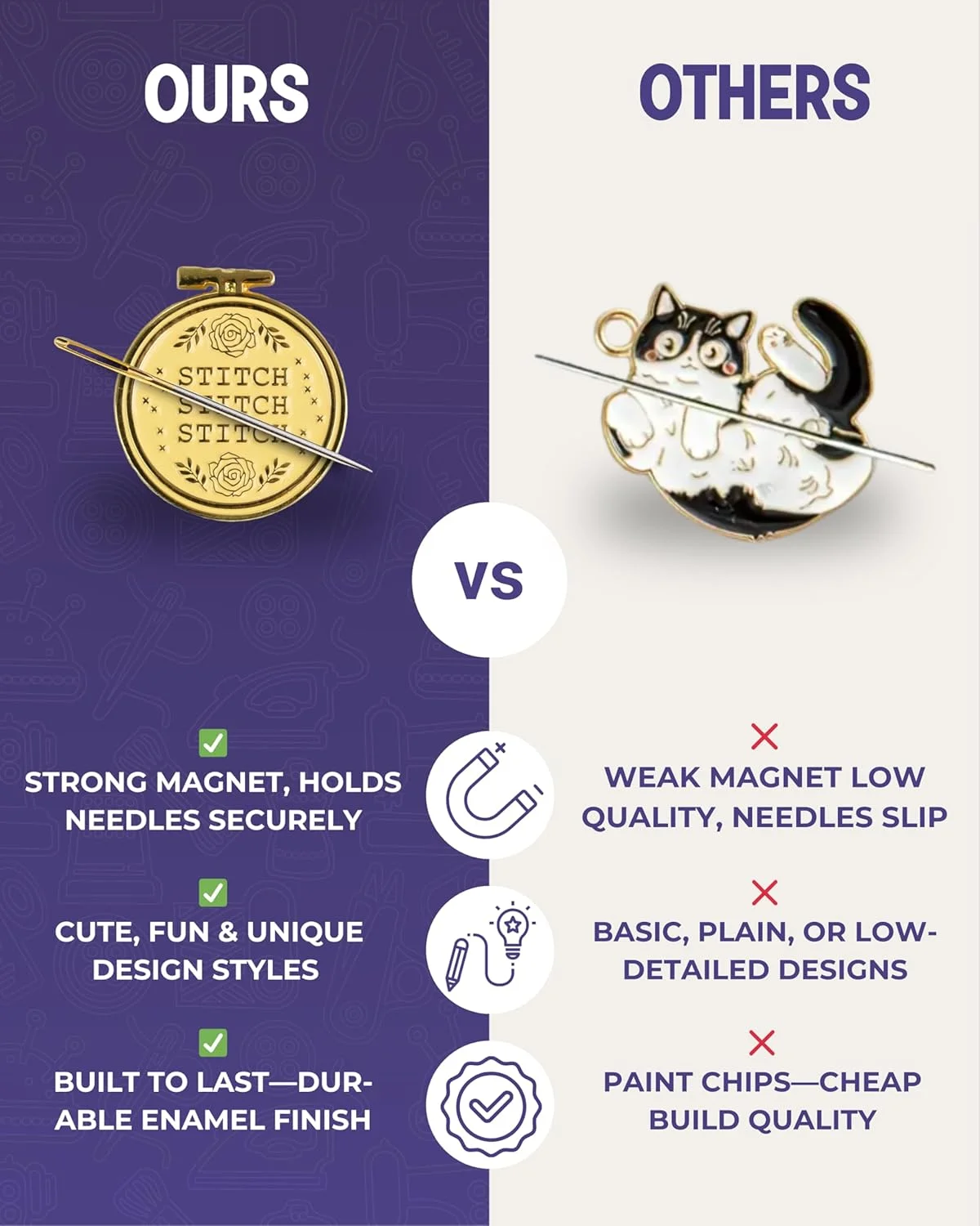 نگهدارنده سوزن خرس لحافی - نگهدارنده سوزن مغناطیسی میناکاری شده برای سوزن های خیاطی، سوزن های گلدوزی، سوزن های کوک - کوک متقاطع نگهدارنده سوزن خرس لحافی - نگهدارنده سوزن مغناطیسی میناکاری شده برای سوزن های خیاطی، سوزن های گلدوزی، سوزن های کوک - کوک متقاطع