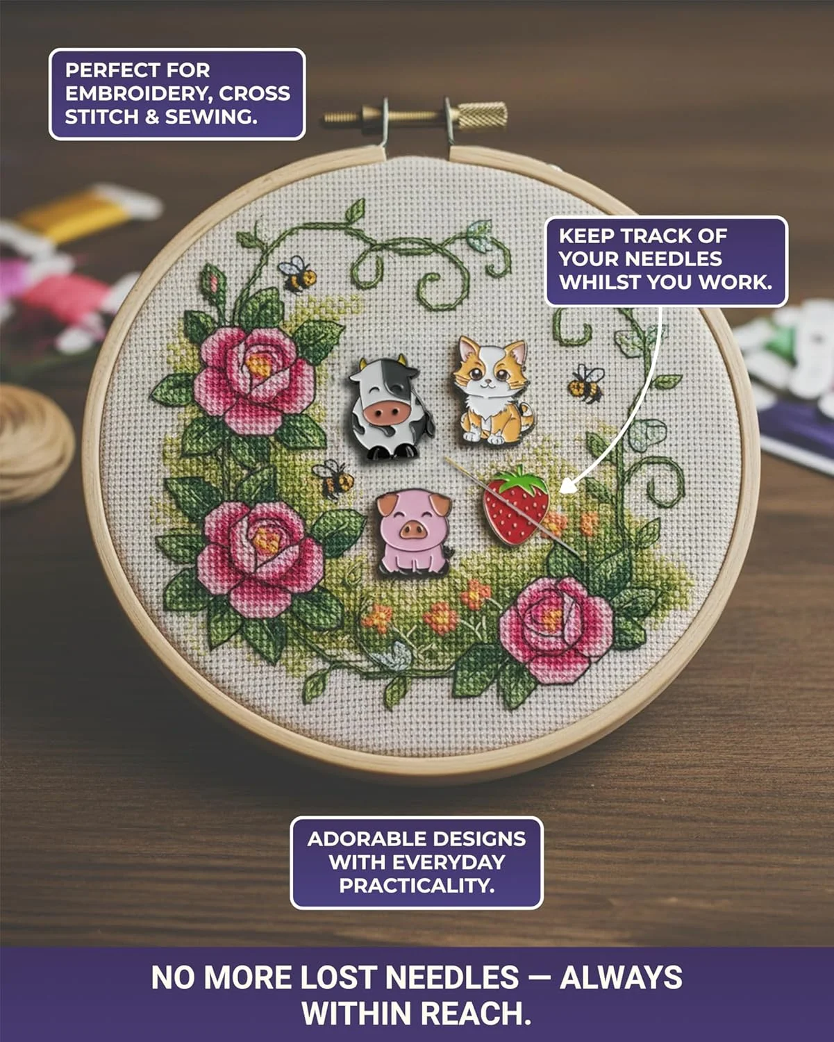 نگهدارنده سوزن خرس لحافی - نگهدارنده سوزن مغناطیسی میناکاری شده برای سوزن های خیاطی، سوزن های گلدوزی، سوزن های کوک - کوک متقاطع نگهدارنده سوزن خرس لحافی - نگهدارنده سوزن مغناطیسی میناکاری شده برای سوزن های خیاطی، سوزن های گلدوزی، سوزن های کوک - کوک متقاطع