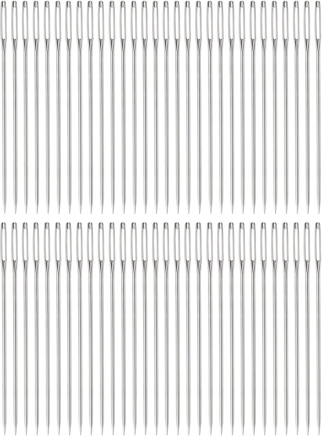 سوزن های چشم بزرگ QUARKZMAN 60 عددی 2.36 اینچی، سوزن خیاطی دستی از جنس استیل ضد زنگ، سوزن گلدوزی برای چرم دوزی و کوک ضربدری