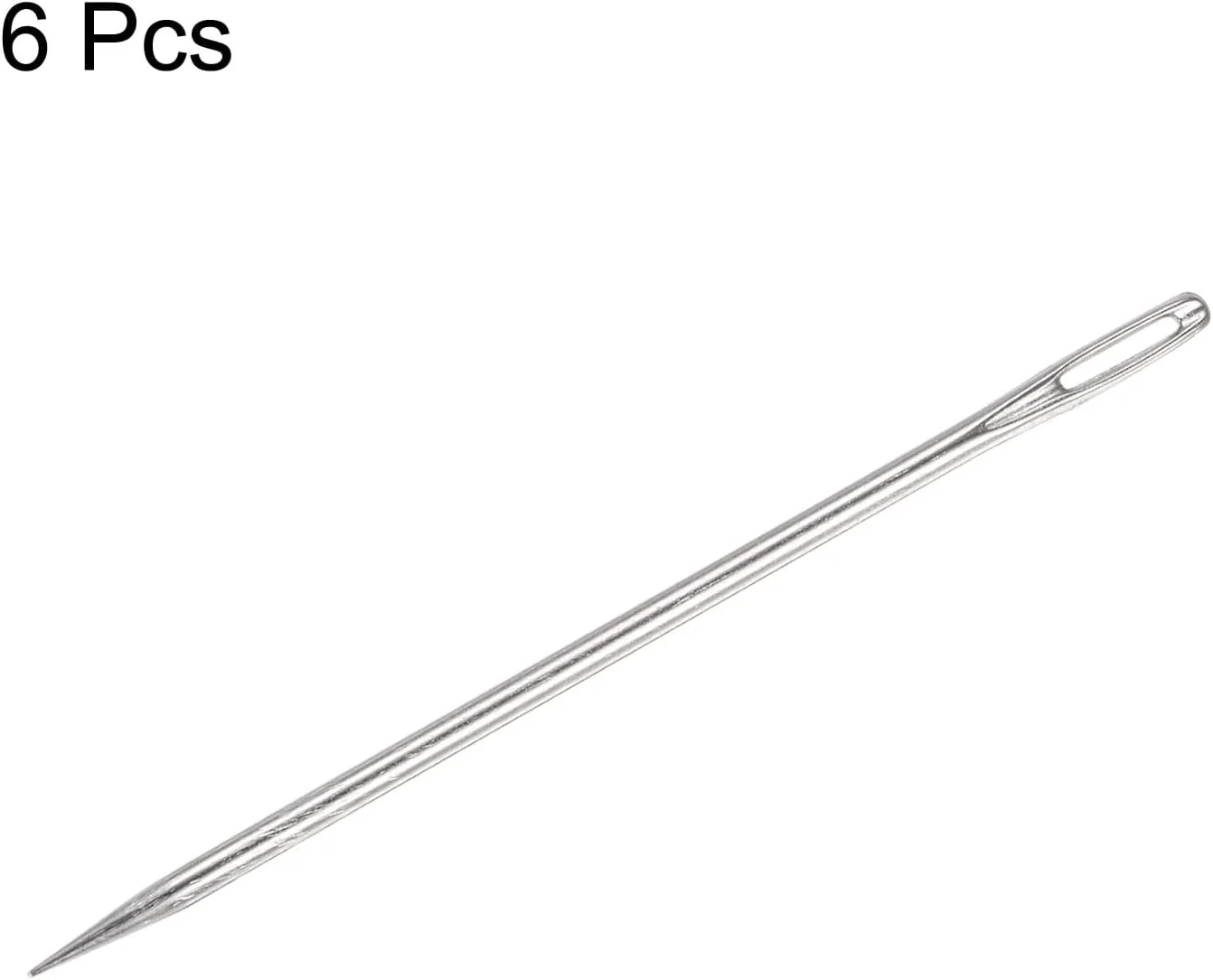 ست سوزن های روکش دوزی QUARKZMAN شامل 6 عدد سوزن 4 اینچی با چشم بزرگ، سوزن های خیاطی دستی استیل ضد زنگ مستقیم برای خیاطی دستی در منزل، چرم، ملیله دوزی، دسته کردن، تسمه و فرش