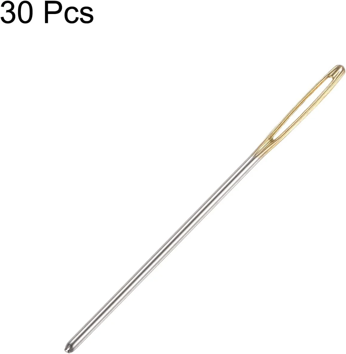 بسته 30 عددی سوزن های ضخیم ته گرد چشم بزرگ QUARKZMAN، سوزن های گلدوزی 7 سانتی متری برای صنایع دستی، بافندگی، نساجی، فولاد ضد زنگ با انتهای طلایی بسته 30 عددی سوزن های ضخیم ته گرد چشم بزرگ QUARKZMAN، سوزن های گلدوزی 7 سانتی متری برای صنایع دستی، بافندگی، نساجی، فولاد ضد زنگ با انتهای طلایی