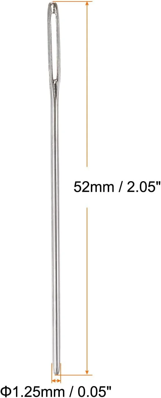 سوزن های ته گرد چشم بزرگ QUARKZMAN 60 2" - سوزن روکش برای خیاطی پشم و بافندگی - فولاد ضد زنگ برای پروژه های قلاب بافی