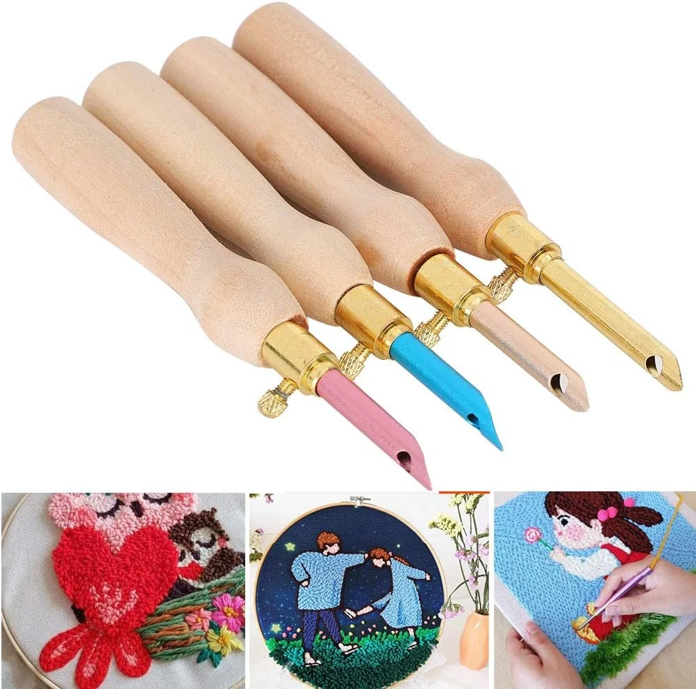 سوزن پانچ، قلم گلدوزی چوبی + فولاد ضد زنگ برای خیاطی سوزن پانچ، قلم گلدوزی چوبی + فولاد ضد زنگ برای خیاطی
