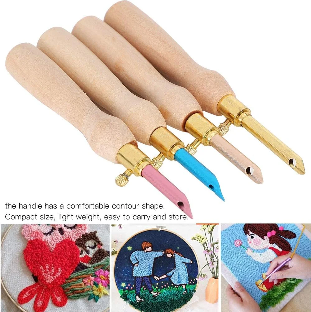 سوزن پانچ، قلم گلدوزی چوبی + فولاد ضد زنگ برای خیاطی سوزن پانچ، قلم گلدوزی چوبی + فولاد ضد زنگ برای خیاطی