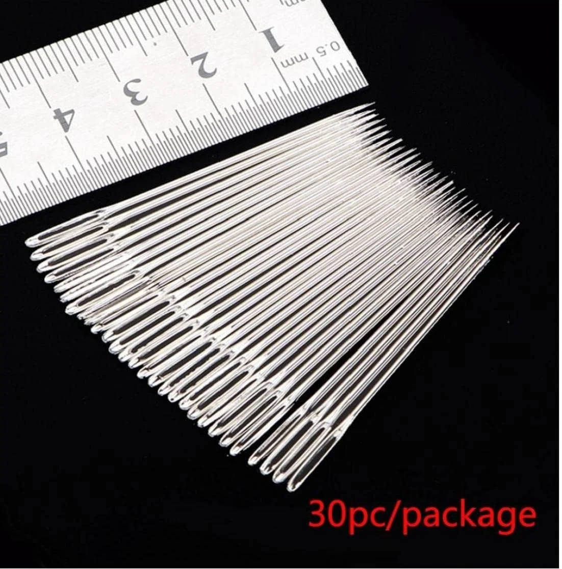 سوزن های ضخیم چشم بزرگ QUAEDING، 30 عدد سوزن بافندگی نخ استیل ضد زنگ سوزن های خیاطی سوزن لحاف دوزی