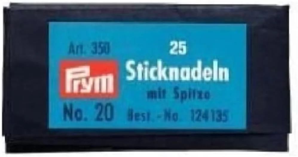 سوزن ملیله دوزی نقره ای استیل Prym شماره 20، 43 میلی متر در 1 میلی متر (25 عدد)