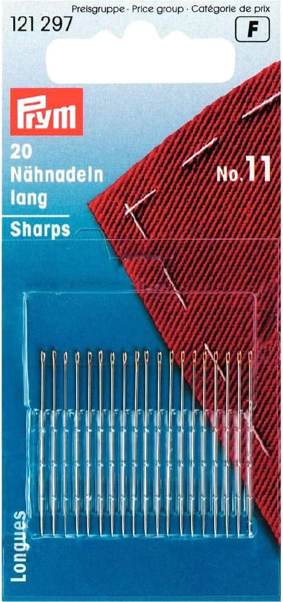 سوزن خیاطی دستی تیز پریمی با ابعاد 0.50 × 32 میلی متر، نقره ای با چشمی طلایی