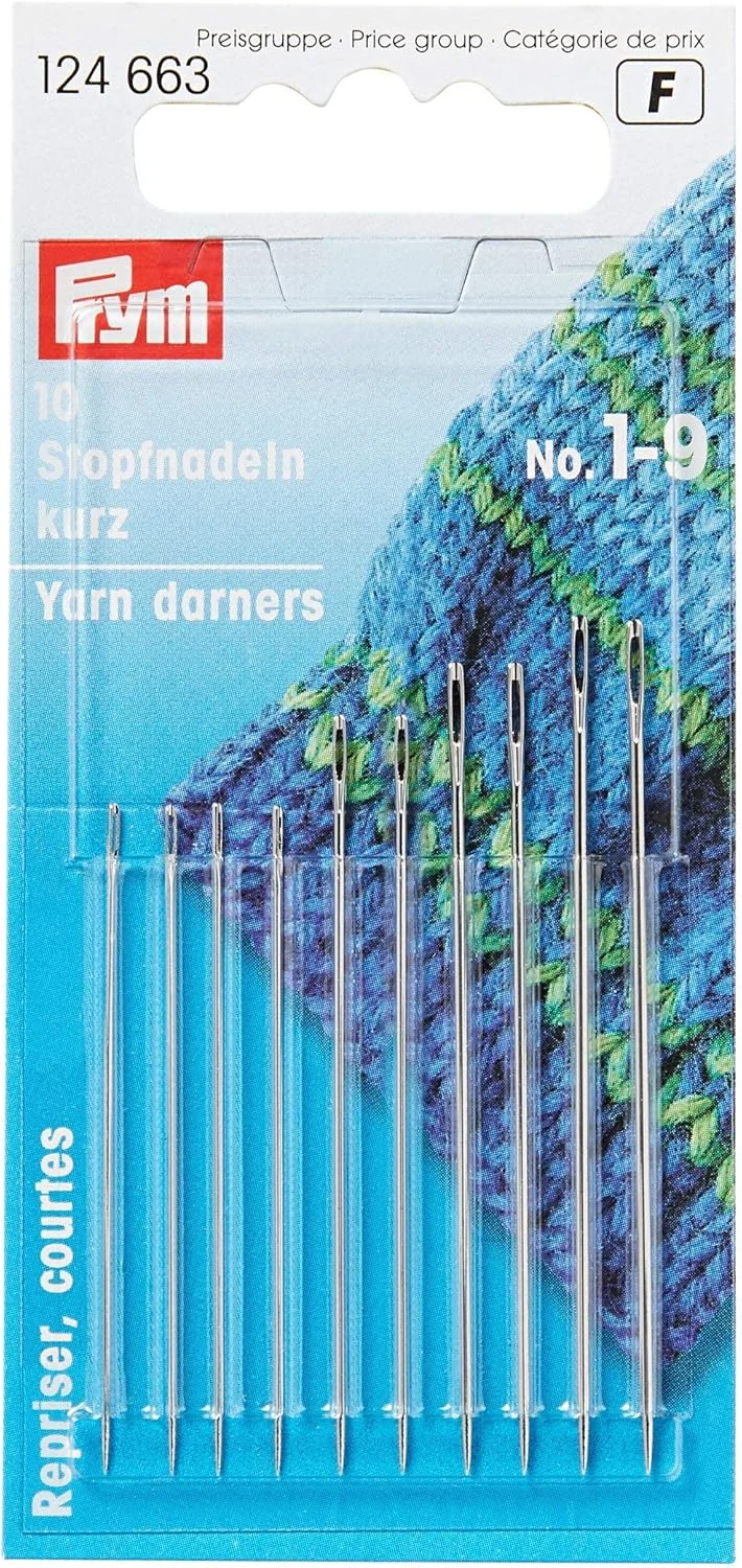 سوزن های رفو کوتاه پریم HT 1-9 رنگ نقره ای با چشمی طلایی، متنوع