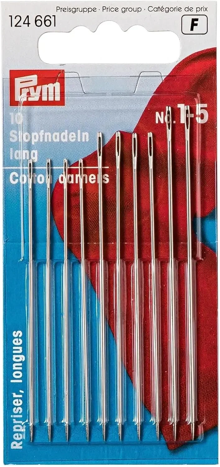 سوزن های رفو بلند Prym HT 1-5 نقره ای رنگ متنوع با چشم طلایی سوزن های رفو بلند Prym HT 1-5 نقره ای رنگ متنوع با چشم طلایی