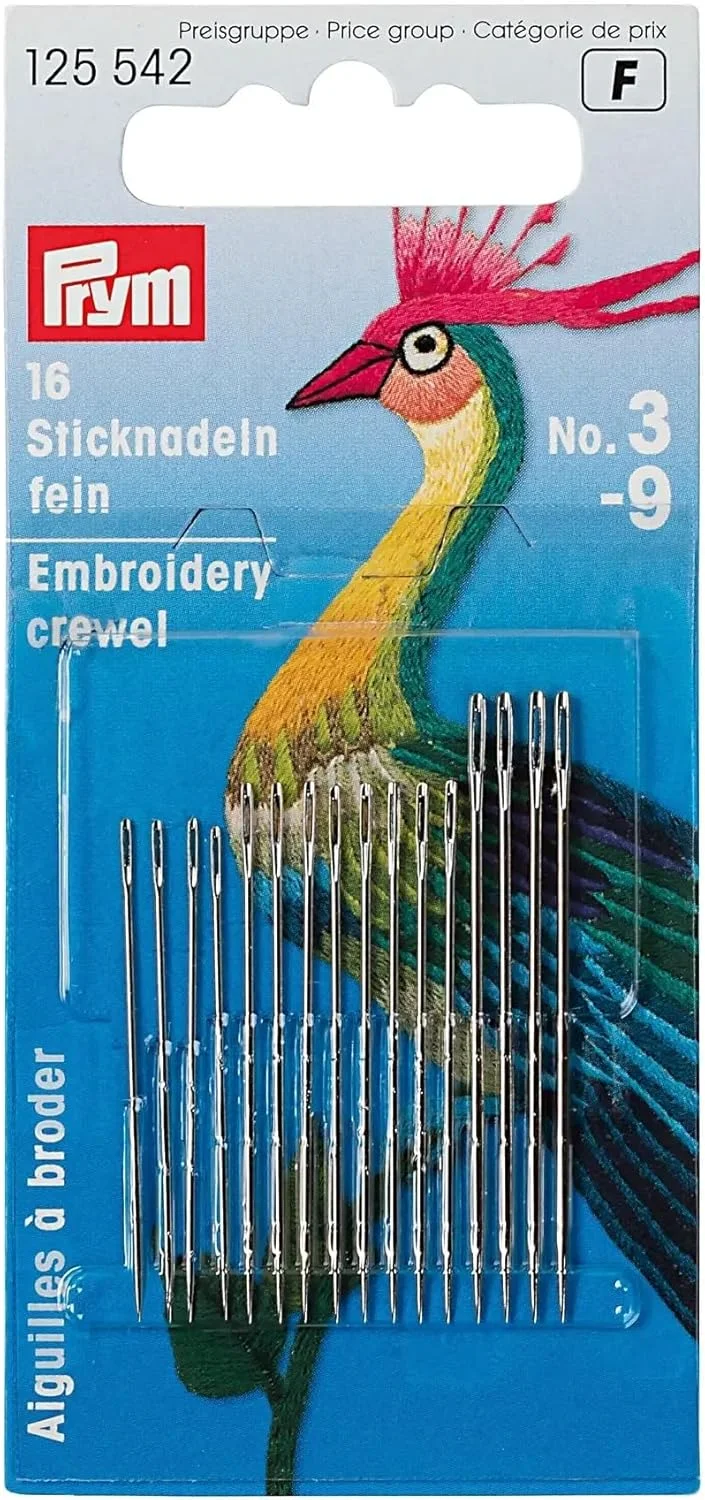 سوزن های گلدوزی جور Prym، چشم طلایی، بسته 16 عددی