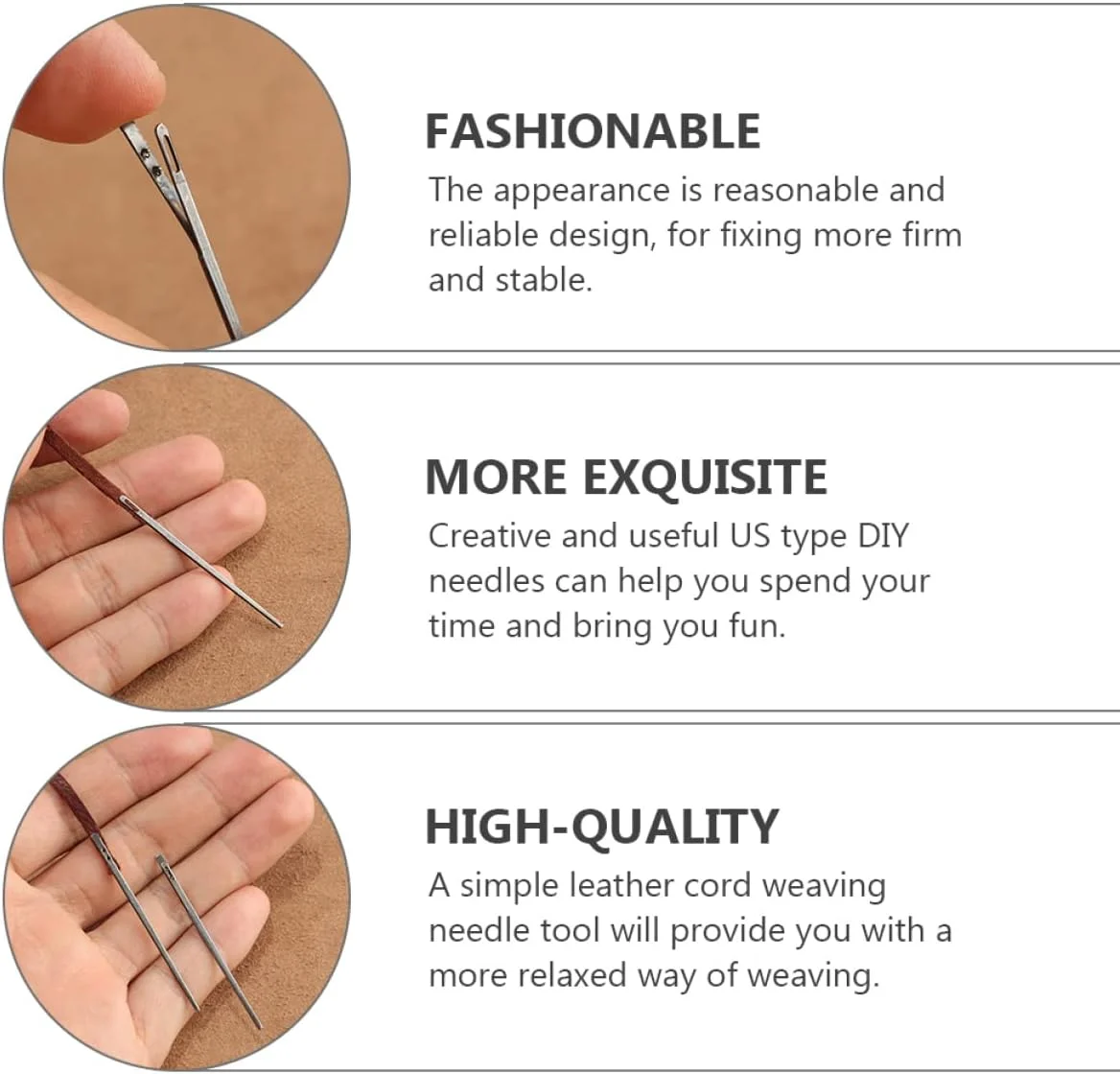 ست 10 عددی سوزن های بخیه زنی حرفه ای برای سوراخ کردن، مناسب برای دوخت نخ DIY، کیت چشمی، ابزار دستی، طناب، بند، صنایع دستی، لوازم چرمی، ابزار مفید برای پروژه های بافت ست 10 عددی سوزن های بخیه زنی حرفه ای برای سوراخ کردن، مناسب برای دوخت نخ DIY، کیت چشمی، ابزار دستی، طناب، بند، صنایع دستی، لوازم چرمی، ابزار مفید برای پروژه های بافت
