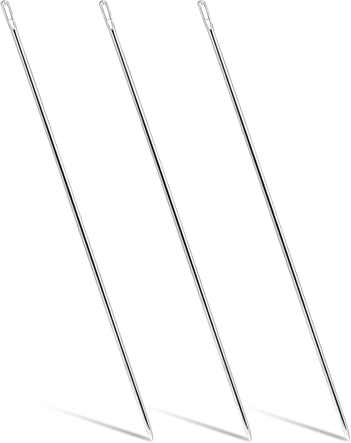 3 عدد سوزن خیاطی دستی چشم بزرگ، سوزن های حرفه ای روکش دوزی، سوزن های گلدوزی، سوزن بستن برای پروژه های صنایع دستی خانگی و عروسک سازی