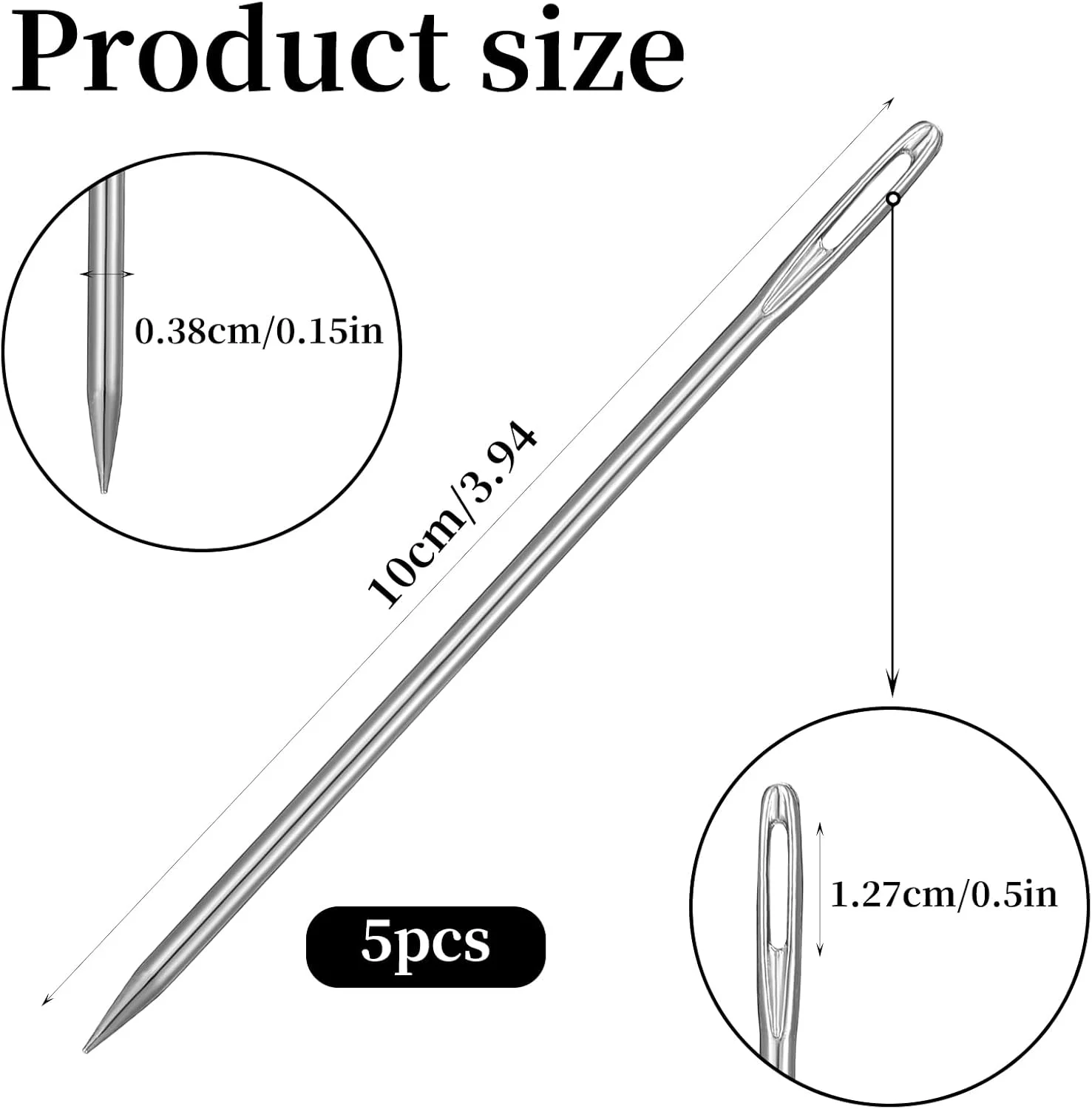 5 عدد سوزن چشم بزرگ برای خیاطی دستی، سوزن خیاطی دستی حرفه ای 4 اینچی با لوله نگهداری برای دوخت لحاف دوزی، پروژه های صنایع دستی DIY 5 عدد سوزن چشم بزرگ برای خیاطی دستی، سوزن خیاطی دستی حرفه ای 4 اینچی با لوله نگهداری برای دوخت لحاف دوزی، پروژه های صنایع دستی DIY