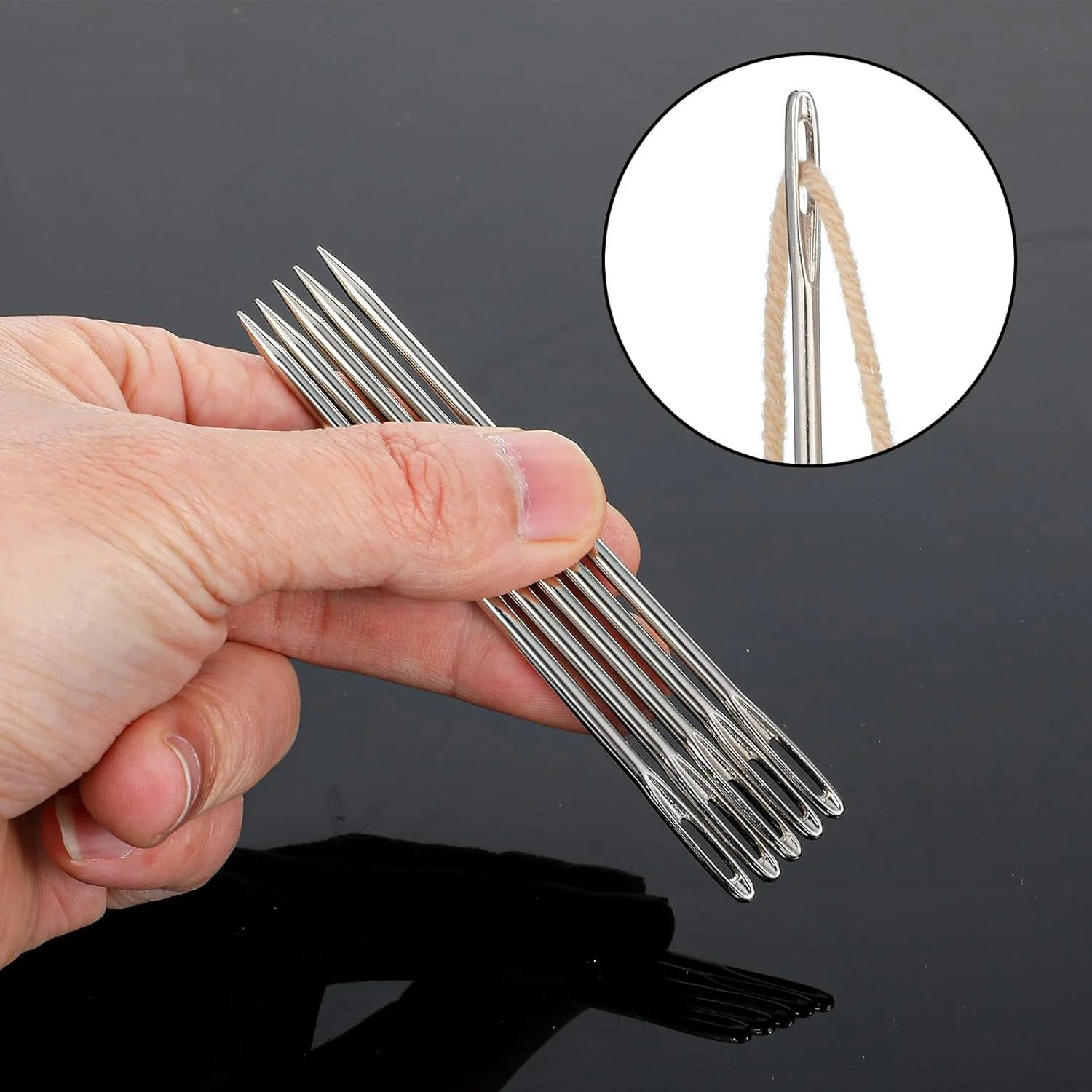 5 عدد سوزن چشم بزرگ برای خیاطی دستی، سوزن خیاطی دستی حرفه ای 4 اینچی با لوله نگهداری برای دوخت لحاف دوزی، پروژه های صنایع دستی DIY 5 عدد سوزن چشم بزرگ برای خیاطی دستی، سوزن خیاطی دستی حرفه ای 4 اینچی با لوله نگهداری برای دوخت لحاف دوزی، پروژه های صنایع دستی DIY