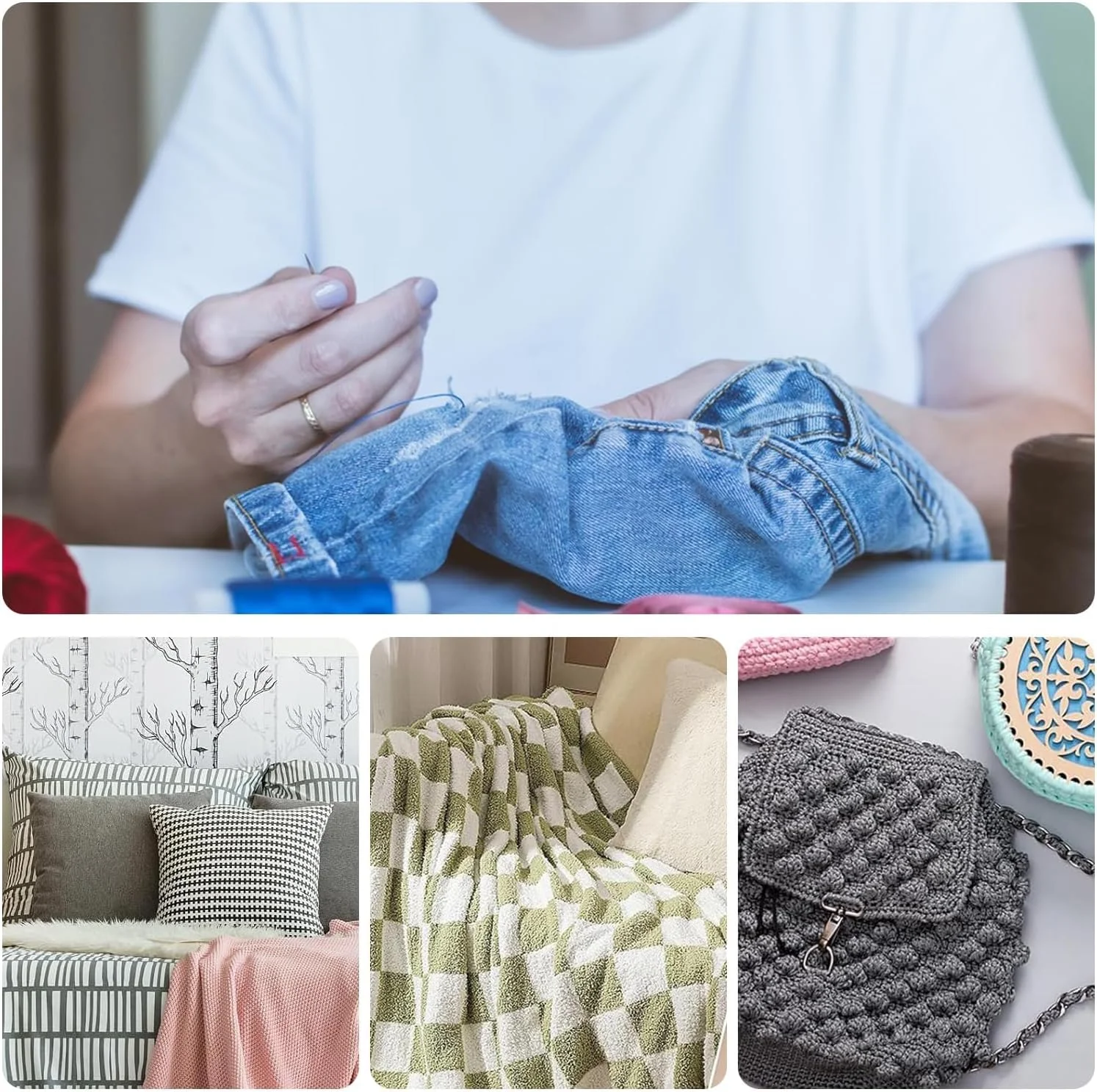 3 عدد سوزن خیاطی دستی چشم بزرگ، سوزن های حرفه ای روکش دوزی، سوزن های گلدوزی، سوزن بستن برای پروژه های صنایع دستی خانگی و عروسک سازی