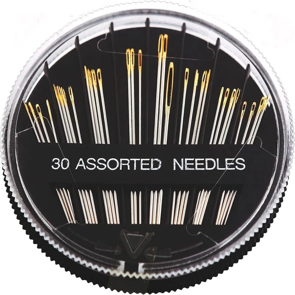 سوزن های ممتاز Needls، سوزن های خیاطی برای خیاطی دستی، بسته 30 عددی سوزن های متنوع با 2 سوزن نخ کن، سوزن های خیاطی، سوزن، 6 طول، سوزن های گلدوزی با سوراخ بزرگ، سوزن های بخیه چشم بزرگ