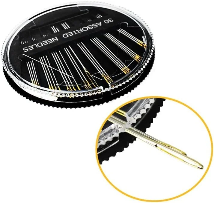 سوزن های ممتاز Needls، سوزن های خیاطی برای خیاطی دستی، بسته 30 عددی سوزن های متنوع با 2 سوزن نخ کن، سوزن های خیاطی، سوزن، 6 طول، سوزن های گلدوزی با سوراخ بزرگ، سوزن های بخیه چشم بزرگ