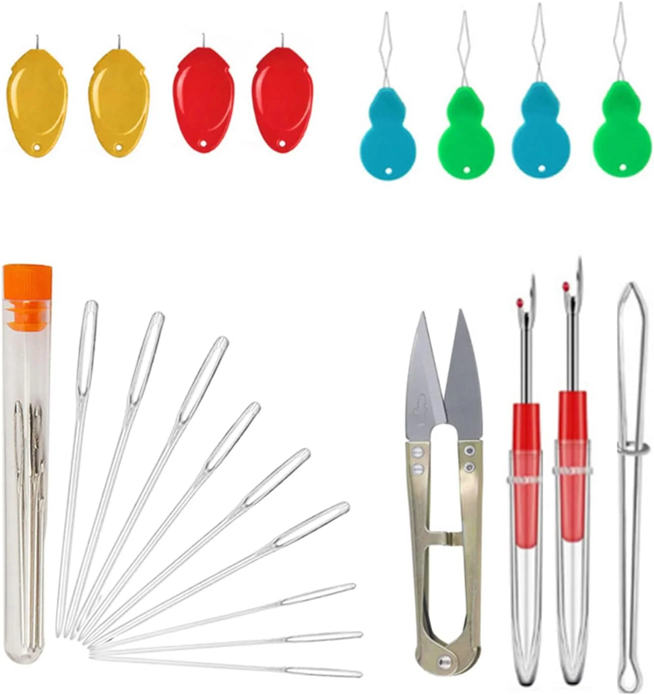 سوزن های گلدوزی چشم بزرگ حرفه ای، سوزن های خیاطی دستی ممتاز برای تعمیرات اضطراری خانگی و فضای باز، لوازم خیاطی، سوزن های چشم بزرگ برای نخ، صنایع دستی خیاطی دستی
