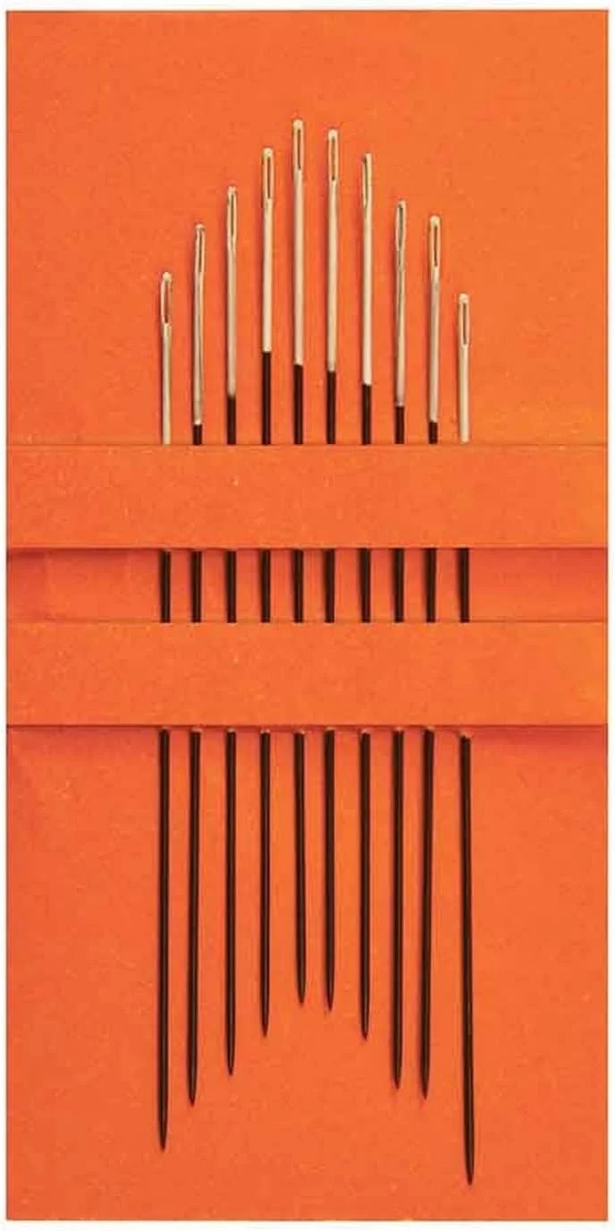 پونی - سوزن های دستی مشکی بلند مخصوص رفو با روکش مات (شماره 9) با چشم سفید - 10 عدد سوزن پونی - سوزن های دستی مشکی بلند مخصوص رفو با روکش مات (شماره 9) با چشم سفید - 10 عدد سوزن