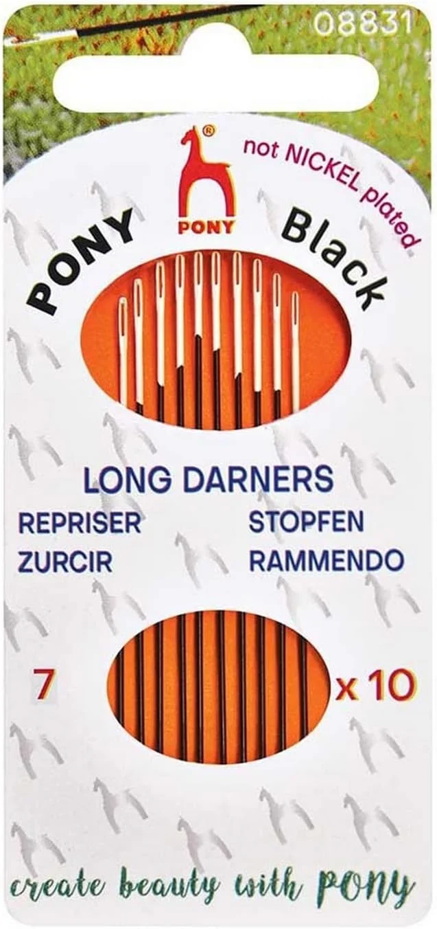 سوزن های خیاطی دستی پونی - Pony Black Long Darners با روکش مات (شماره 7) با چشم سفید - 10 عدد سوزن سوزن های خیاطی دستی پونی - Pony Black Long Darners با روکش مات (شماره 7) با چشم سفید - 10 عدد سوزن