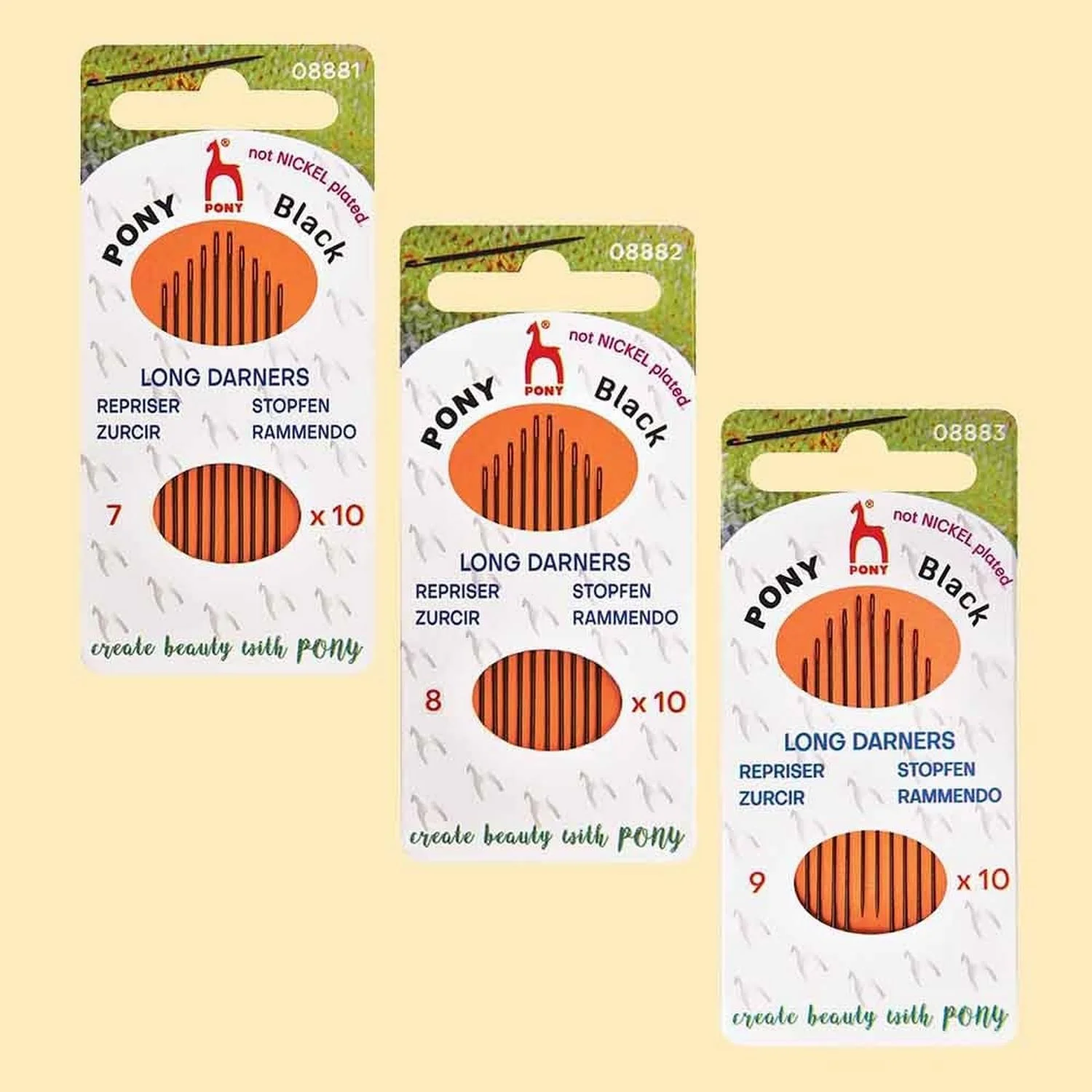 سوزن های خیاطی دستی پونی - Pony Black Long Darners با روکش مات (شماره 7) با چشم سفید - 10 عدد سوزن سوزن های خیاطی دستی پونی - Pony Black Long Darners با روکش مات (شماره 7) با چشم سفید - 10 عدد سوزن