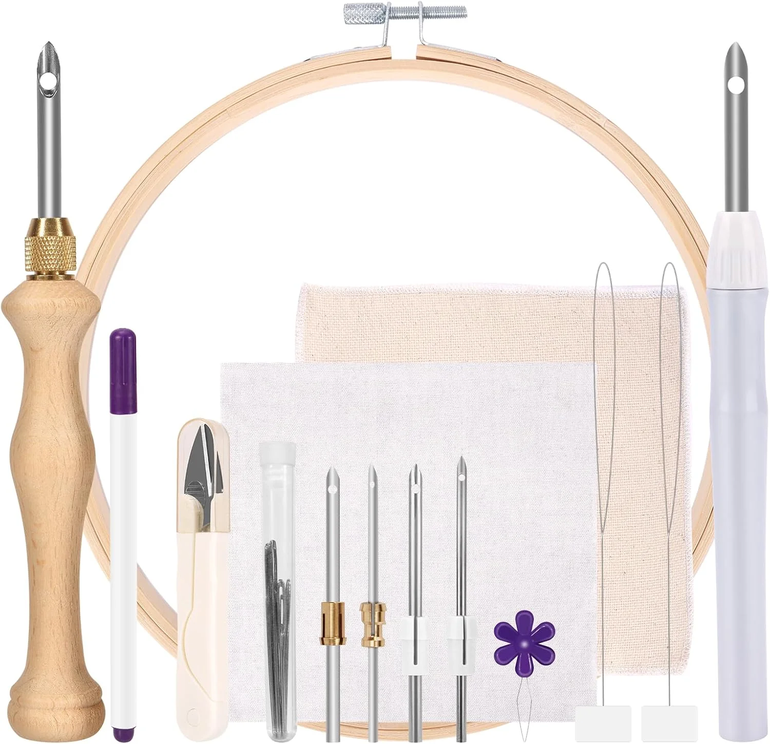 ست سوزن پانچ Pllieay 23 تکه، 2 نوع ست سوزن پانچ برای مبتدیان بزرگسال، ست تافتینگ فرش، سوزن پانچ نخ فرش قابل تنظیم با دسته چوبی و پلاستیکی، قلم گلدوزی برای نخ گلدوزی و کوک متقاطع ست سوزن پانچ Pllieay 23 تکه، 2 نوع ست سوزن پانچ برای مبتدیان بزرگسال، ست تافتینگ فرش، سوزن پانچ نخ فرش قابل تنظیم با دسته چوبی و پلاستیکی، قلم گلدوزی برای نخ گلدوزی و کوک متقاطع