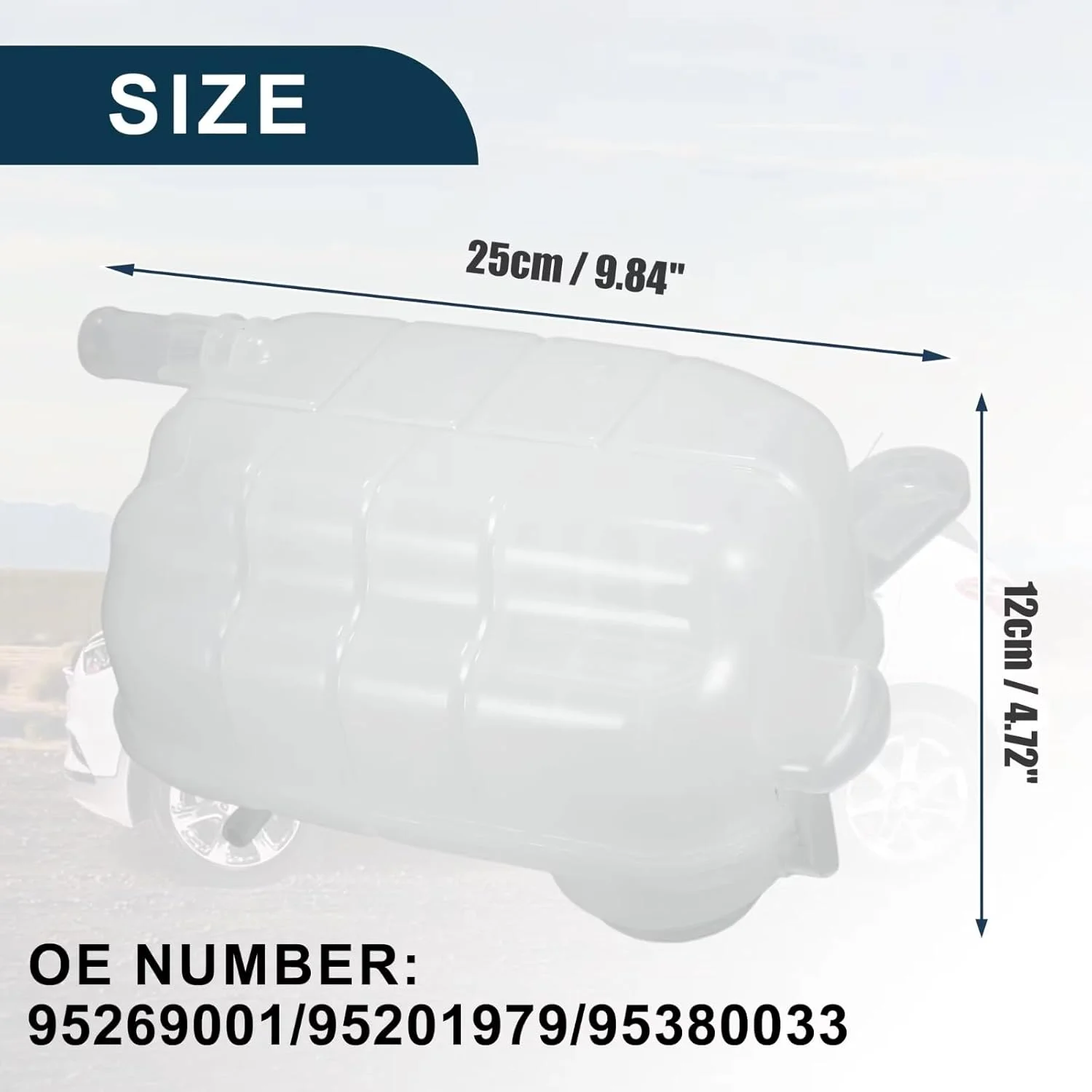 مخزن خنک کننده سازگار با شورولت تراکس 4 سیلندر 1.4 لیتری 1.8 لیتری 2015-2021، مخزن انبساط سرریز بازیابی خنک کننده، بطری مخزن خنک کننده 95269001