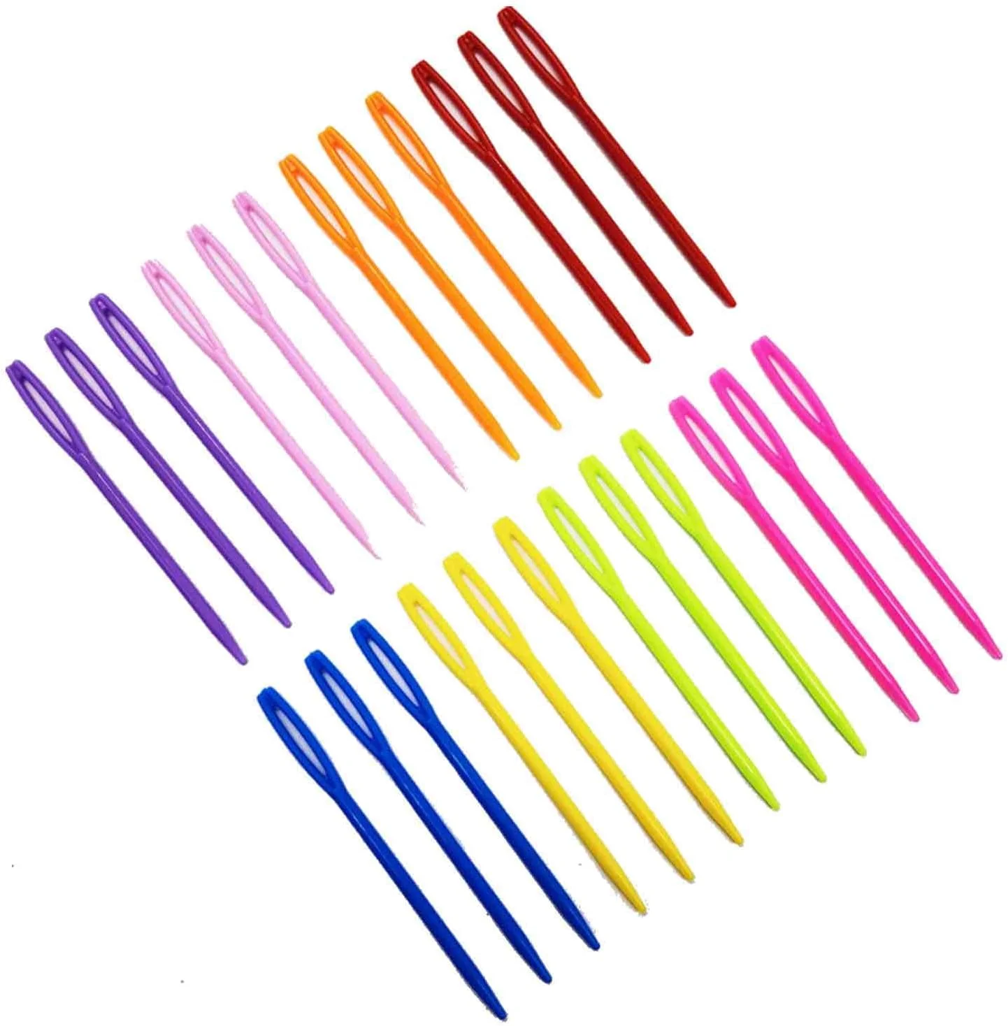 100 عدد سوزن پلاستیکی خیاطی، سوزن های نخ بزرگ برای کودکان، سوزن های خیاطی دستی و بافندگی برای کاردستی، DIY و رفو، سوزن های پلاستیکی ایمن