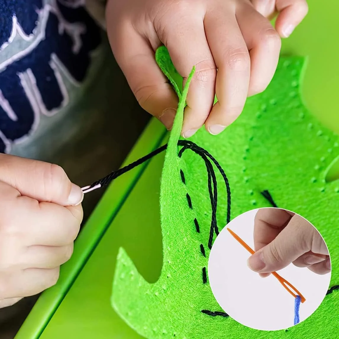 سوزن های پلاستیکی خیاطی با نوک چشم بزرگ، مناسب برای صنایع دستی آسان، آموزش بافتنی، ابزار خیاطی، رنگ تصادفی 200 عدد