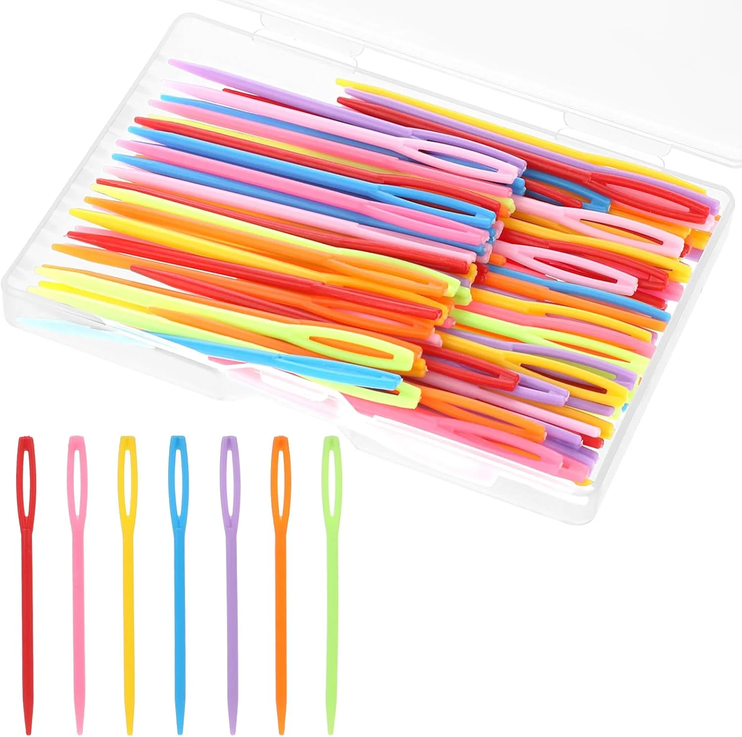 بسته 100 عددی سوزن پلاستیکی خیاطی 7 سانتی متری، سوزن های رنگارنگ نخ با سوراخ بزرگ، سوزن های گلدوزی، سوزن های بافندگی، سوزن های گلدوزی برای صنایع دستی خیاطی DIY بسته 100 عددی سوزن پلاستیکی خیاطی 7 سانتی متری، سوزن های رنگارنگ نخ با سوراخ بزرگ، سوزن های گلدوزی، سوزن های بافندگی، سوزن های گلدوزی برای صنایع دستی خیاطی DIY