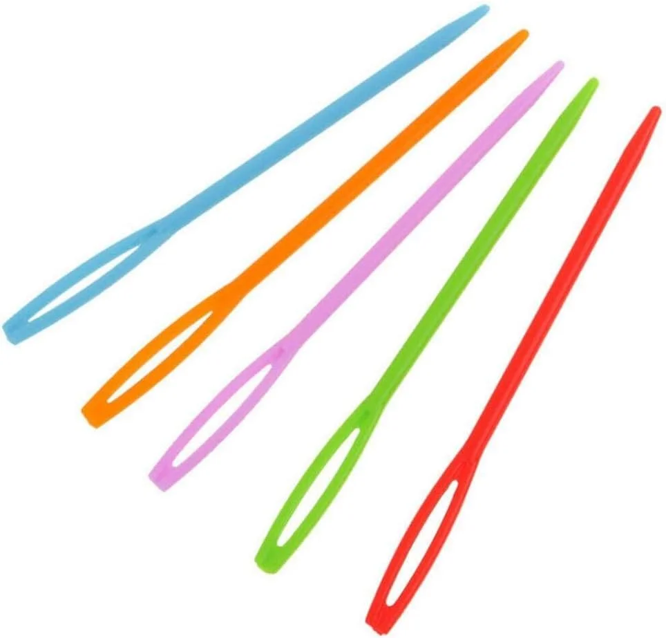 10 عدد سوزن پلاستیکی خیاطی، سوزن های پلاستیکی چند رنگ 9 سانتی متری کودکان برای کاردستی کودکان و پروژه های سوزنی