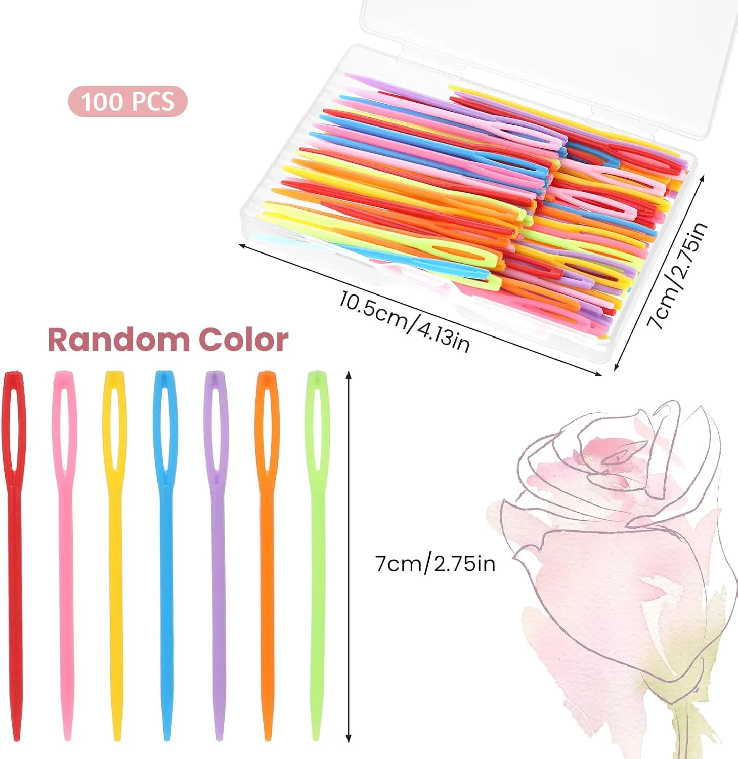 بسته 100 عددی سوزن پلاستیکی خیاطی 7 سانتی متری، سوزن های رنگارنگ نخ با سوراخ بزرگ، سوزن های گلدوزی، سوزن های بافندگی، سوزن های گلدوزی برای صنایع دستی خیاطی DIY بسته 100 عددی سوزن پلاستیکی خیاطی 7 سانتی متری، سوزن های رنگارنگ نخ با سوراخ بزرگ، سوزن های گلدوزی، سوزن های بافندگی، سوزن های گلدوزی برای صنایع دستی خیاطی DIY