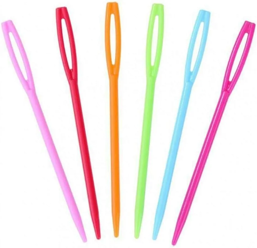 10 عدد سوزن پلاستیکی خیاطی، سوزن های پلاستیکی چند رنگ 9 سانتی متری کودکان برای کاردستی کودکان و پروژه های سوزنی