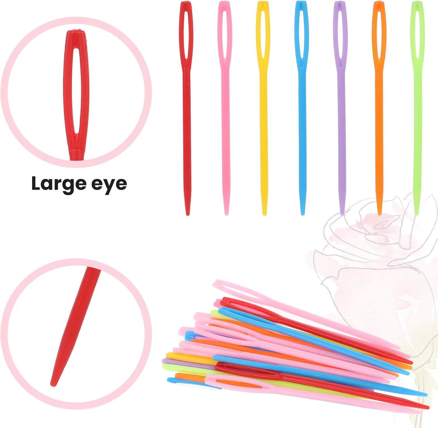 بسته 100 عددی سوزن پلاستیکی خیاطی 7 سانتی متری، سوزن های رنگارنگ نخ با سوراخ بزرگ، سوزن های گلدوزی، سوزن های بافندگی، سوزن های گلدوزی برای صنایع دستی خیاطی DIY بسته 100 عددی سوزن پلاستیکی خیاطی 7 سانتی متری، سوزن های رنگارنگ نخ با سوراخ بزرگ، سوزن های گلدوزی، سوزن های بافندگی، سوزن های گلدوزی برای صنایع دستی خیاطی DIY
