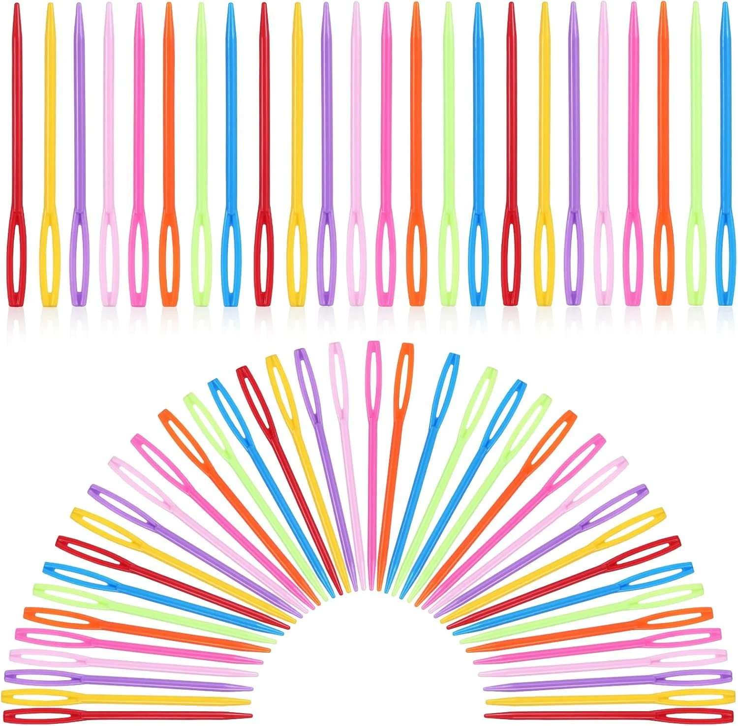 100 عدد سوزن پلاستیکی خیاطی، سوزن های نخ 7 سانتی متری با چشم بزرگ، سوزن های بافت توری، سوزن های ایمنی گلدوزی، سوزن های رفو رنگارنگ برای خیاطی DIY صنایع دستی دست ساز 100 عدد سوزن پلاستیکی خیاطی، سوزن های نخ 7 سانتی متری با چشم بزرگ، سوزن های بافت توری، سوزن های ایمنی گلدوزی، سوزن های رفو رنگارنگ برای خیاطی DIY صنایع دستی دست ساز