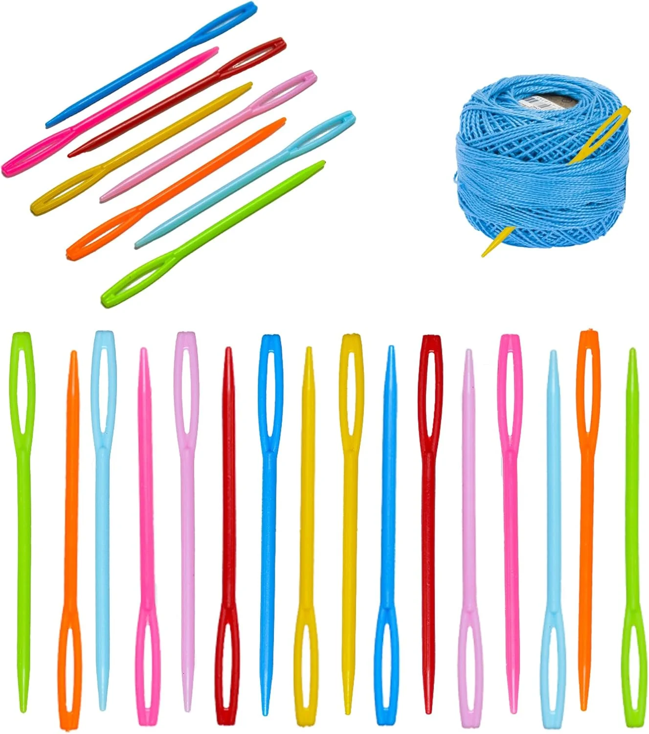 120 عدد سوزن پلاستیکی دستی، سوزن های پلاستیکی برای کودکان، سوزن های خیاطی پلاستیکی 7 سانتی متری برای کودکان، سوزن های خیاطی دستی کودکان، سوزن های خیاطی کودکان برای صنایع دستی دست ساز DIY