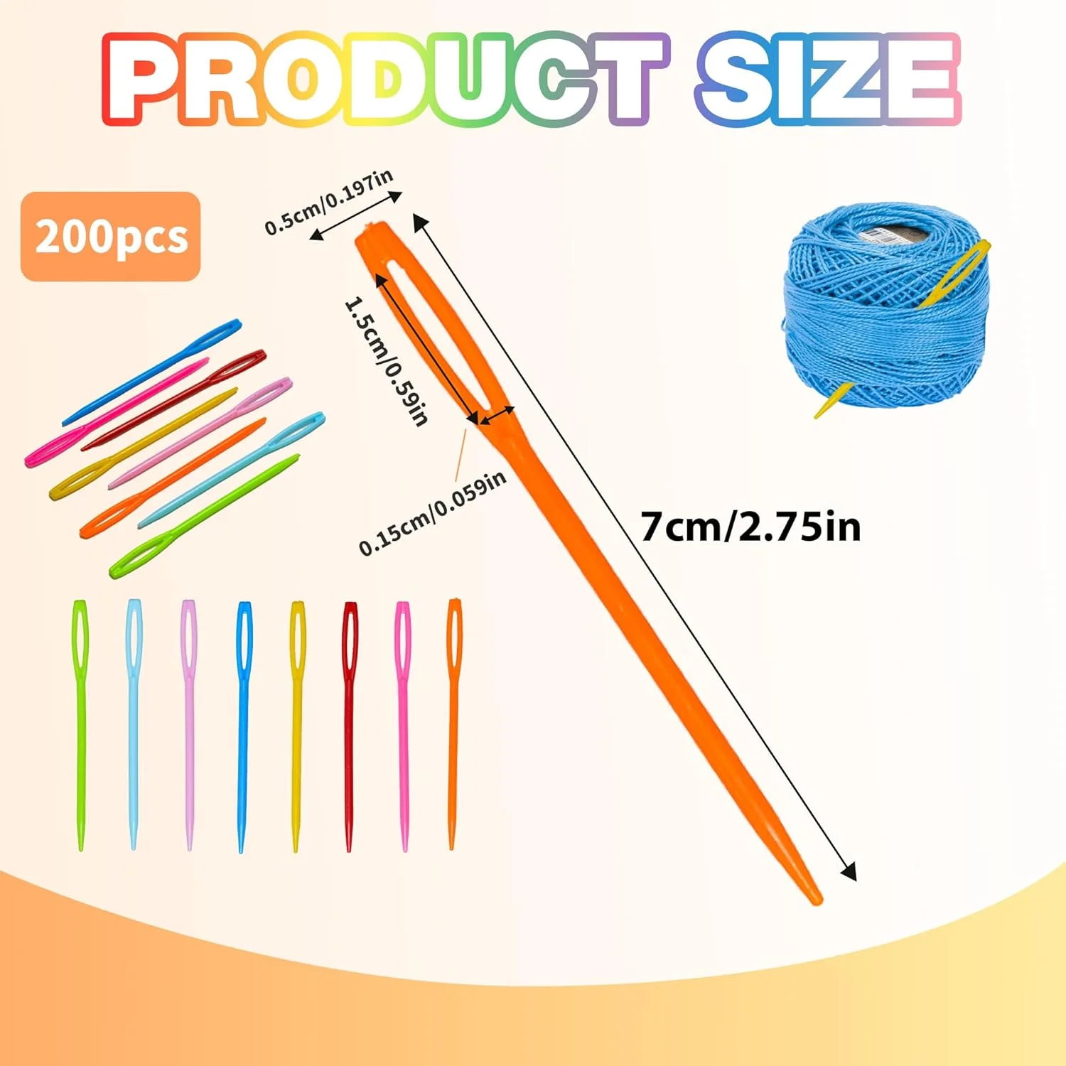 120 عدد سوزن پلاستیکی دستی، سوزن های پلاستیکی برای کودکان، سوزن های خیاطی پلاستیکی 7 سانتی متری برای کودکان، سوزن های خیاطی دستی کودکان، سوزن های خیاطی کودکان برای صنایع دستی دست ساز DIY