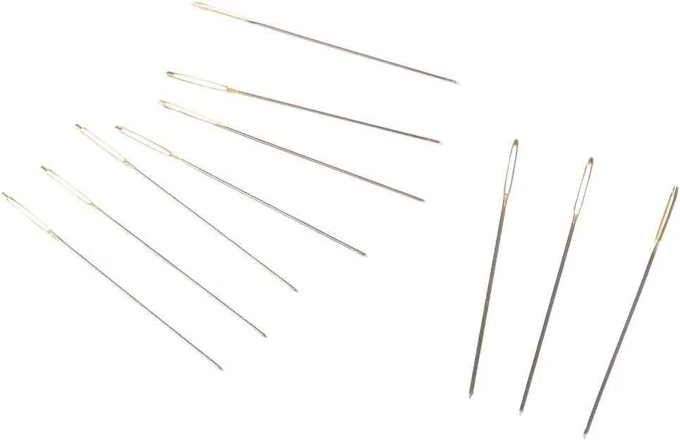 100 عدد سوزن گلدوزی و کوبلن چشم بزرگ سایز 26 نقره ای و طلایی در جعبه شفاف 100 عدد سوزن گلدوزی و کوبلن چشم بزرگ سایز 26 نقره ای و طلایی در جعبه شفاف